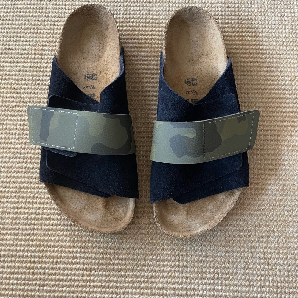 Birkenstock Kyoto Midnight Camo Green Slides